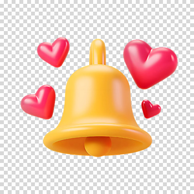 편집이미지 누끼 사람없음 노란색 종 하트 메시지 알림 PNG 모양 컬러 파일형식