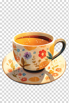 편집이미지 커피 잎 꽃무늬 티타임 그림자 누끼 사람없음 햇빛 머그컵 차 찻잔 컵받침 PNG 식물 꽃 음료 무늬 휴식 잔 컵 태양 받침대 파일형식