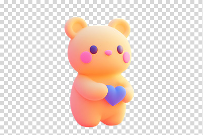 편집이미지 3D캐릭터 누끼 사람없음 노란색 3D 귀여움 하트 곰캐릭터 PNG 모양 캐릭터 컬러 동물캐릭터 컨셉 곰 디지털합성 파일형식