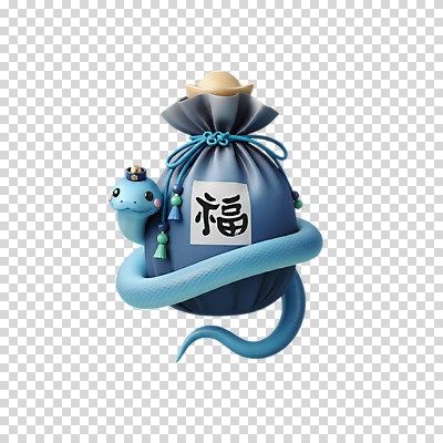편집이미지 모자 전통 새해 복주머니 선물 미소 누끼 사람없음 파란색 3D 귀여움 뱀띠 한복 PNG 2025년 학생운동 을사년 푸른뱀 한국전통 잡화 컬러 컨셉 전통소품 표정 십이지신 뱀 전통의상 연도 디지털합성 투쟁 파일형식