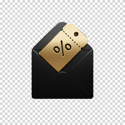 편집이미지 편지봉투 누끼 이벤트 사람없음 쇼핑 3D 세일 검은색 금색 퍼센트 고급 알림 입체 디지털합성 쿠폰 PNG 마케팅 블랙프라이데이 컬러 컨셉 데이이벤트 봉투 특수기호 편지 파일형식