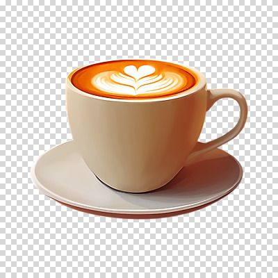 편집이미지 수채화 누끼 사람없음 컵 주황색 커피잔 PNG 라떼아트 식기 커피 컬러 잔 그림 라떼 파일형식