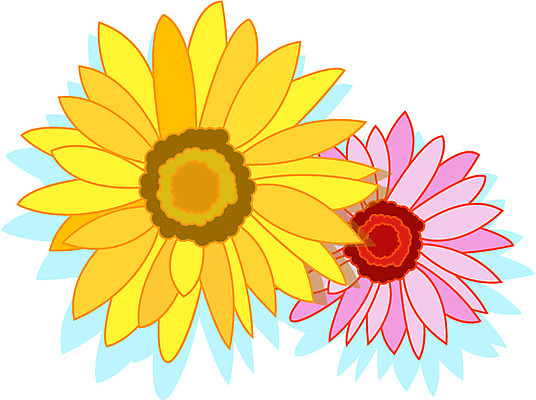 EPS 식물 아이콘 꽃 분홍색 컬러 자연 사람없음 노란색 두송이 2D아이콘 2 생태계 파일형식 벡터