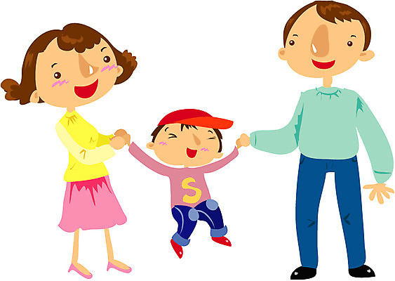 EPS 전신 클립아트 여자 남자 아들 어린이 일러스트 가족 엄마 서기 사람 소년 세명 화목 자녀 아빠 국내일러스트 컨셉 관계 모션 파일형식 벡터
