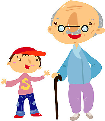 EPS 전신 클립아트 할아버지 노년 남자 어린이 일러스트 가족 손자 대가족 서기 사람 소년 두명 남자만 국내일러스트 관계 모션 성인 손주 파일형식 벡터