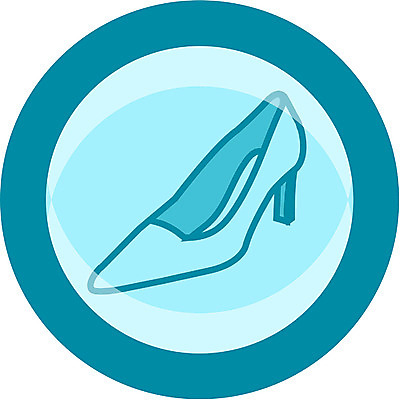 EPS 아이콘 잡화 구두 컬러 신발 사람없음 원형 하이힐 청록색 한짝 2D아이콘 도형 1 여성화 파일형식 벡터