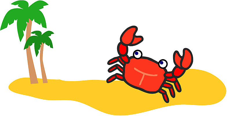 EPS 나무 식물 동물 아이콘 캐릭터 한마리 절지류 자연 집게 갑각류 해변 사람없음 야외 모래사장 야자수 바다동물 꽃게 게 열대식물 두그루 2D아이콘 1 바다 2 수중동물 생태계 파일형식 벡터