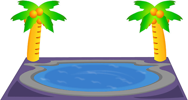 EPS 나무 식물 아이콘 건축 수영장 사람없음 야외 야자수 풀장 열대식물 휴양지 2D아이콘 장소 파일형식 벡터