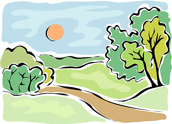 EPS 주간 클립아트 나무 식물 길 백그라운드 일러스트 자연 하늘 산 풍경 사람없음 야외 태양 숲 국내일러스트 자연요소 생태계 파일형식 벡터