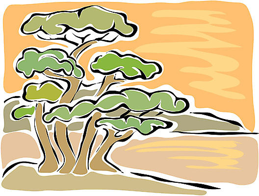 EPS 주간 클립아트 나무 식물 바다 백그라운드 일러스트 자연 하늘 여러그루 풍경 사람없음 야외 노을 일몰 소나무 국내일러스트 자연요소 다수 생태계 파일형식 벡터