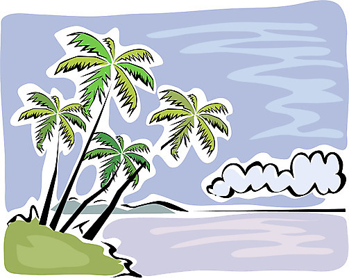 EPS 주간 클립아트 나무 식물 구름 모래 바다 백그라운드 일러스트 자연 하늘 여러그루 풍경 해변 사람없음 야외 야자수 열대식물 국내일러스트 자연요소 다수 생태계 파일형식 벡터