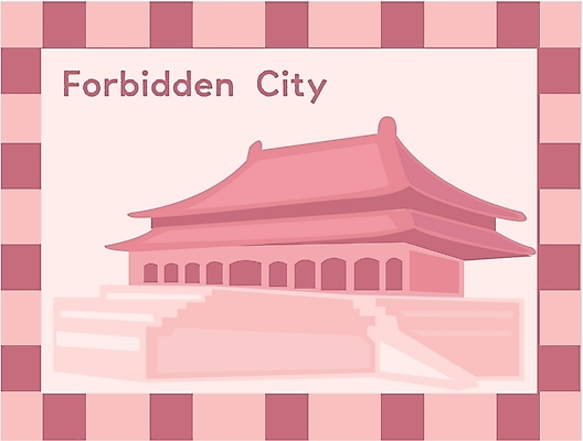 EPS 클립아트 해외 건축물 알파벳 영어 나라 아시아 음식 분홍색 컬러 외국문화 여행 백그라운드 일러스트 휴가 중국문화 사람없음 건물 관광지 중국 궁전 세계문화유산 성 자금성 지명 국내일러스트 문자 동양문화 건축 문화 고건축 문화재 베이징 파일형식 벡터