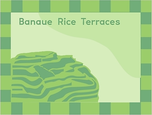 EPS 클립아트 해외 알파벳 영어 나라 아시아 컬러 외국문화 여행 백그라운드 일러스트 휴가 논 필리핀 풍경 사람없음 초록색 관광지 계단식논 바나우에 지명 국내일러스트 문자 문화 농업 동남아시아 파일형식 벡터