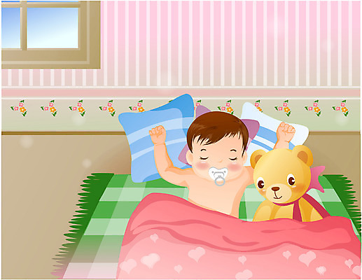 EPS 남자 인형 일러스트 실내 한명 사람 방 아기 잠 노리개젖꼭지 남자만 남자한명만 아기만 남자아기만 남자아기한명만 국내일러스트 1 내부 아기용품 파일형식 벡터