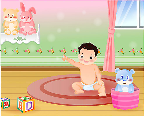 EPS 전신 남자 인형 일러스트 실내 한명 사람 놀이방 방 아기 남자만 남자한명만 아기만 남자아기만 남자아기한명만 국내일러스트 1 내부 파일형식 벡터