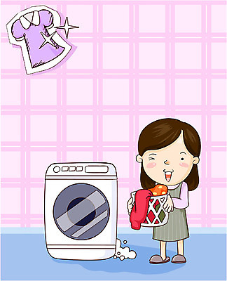 EPS 라이프스타일 옷 여자 가사 일러스트 가족 실내 사람 전자제품 가전제품 빨래 주부 생활가전 세탁기 드럼세탁기 여자만 국내일러스트 관계 내부 생활 파일형식 벡터