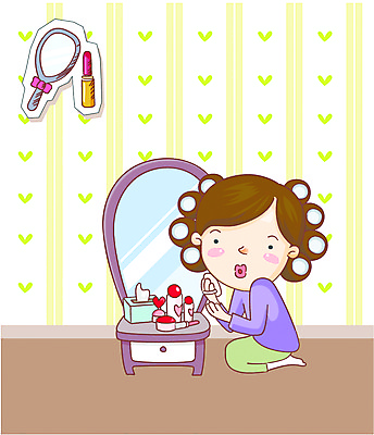 EPS 라이프스타일 여자 일러스트 가족 실내 한명 사람 20대 성인 화장 뷰티 화장품 립스틱 화장대 여자만 여자한명만 성인여자만 청년만 청년여자만 성인한명만 청년여자한명만 성인여자한명만 성인만 국내일러스트 1 가구 관계 청년 내부 생활 파일형식 벡터
