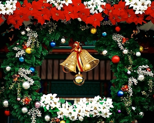 포토 JPG 주간 기념일 크리스마스장식 크리스마스 크리스마스용품 근접촬영 사람없음 야외 장식 빨간색 초록색 크리스마스트리 화환 종 방울 오브젝트 국내포토 자연요소 꽃 뷰포인트 컬러 이벤트 용품 파일형식