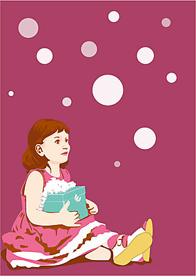 EPS 여자 초등학생 어린이 일러스트 선물 한명 사람 소녀 이벤트 파티 축하 생일 여자만 여자한명만 어린이만 소녀만 소녀한명만 국내일러스트 1 학생 기념일 컨셉 파일형식 벡터