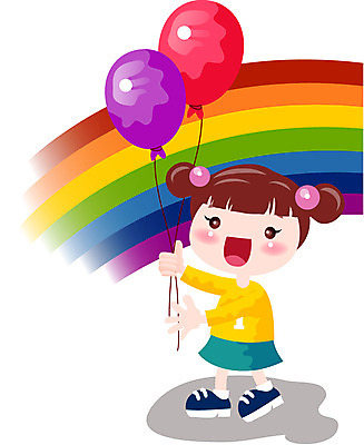 EPS 전신 클립아트 여자 어린이교육 교육 초등학생 어린이 무지개 일러스트 한명 서기 사람 소녀 풍선 여자만 여자한명만 어린이만 소녀만 소녀한명만 국내일러스트 자연요소 1 학생 모션 파일형식 벡터