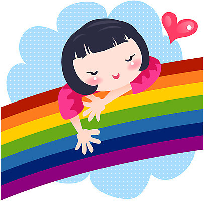 EPS 클립아트 여자 어린이교육 교육 초등학생 어린이 무지개 일러스트 한명 사람 소녀 상반신 여자만 여자한명만 어린이만 소녀만 소녀한명만 국내일러스트 자연요소 1 학생 파일형식 벡터