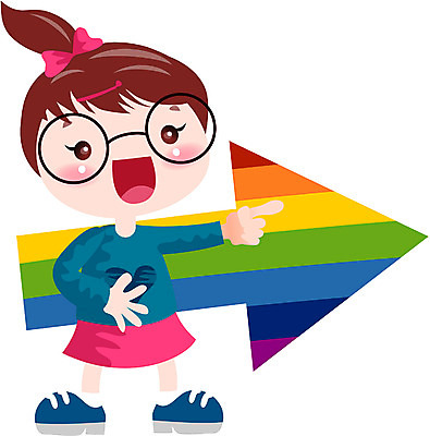 EPS 전신 클립아트 학생 여자 어린이교육 교육 화살표 초등학생 어린이 무지개 일러스트 한명 서기 사람 소녀 방향 여자만 여자한명만 어린이만 소녀만 소녀한명만 국내일러스트 자연요소 1 모션 파일형식 벡터