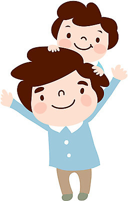 EPS 전신 클립아트 여자 남자 행복 어린이 일러스트 가족 서기 사람 두명 부모 화목 자녀 목말 아빠 국내일러스트 감정 컨셉 관계 모션 파일형식 벡터