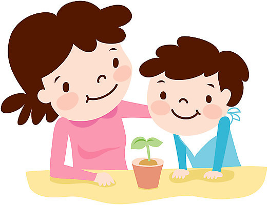 EPS 클립아트 여자 교육 남자 화분 아들 일러스트 가족 엄마 사람 소년 상반신 두명 새싹 자녀 국내일러스트 식물 어린이 관계 파일형식 벡터