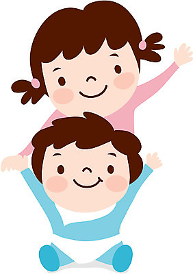 EPS 클립아트 여자 남자 일러스트 가족 남매 사람 두명 형제 국내일러스트 관계 파일형식 벡터