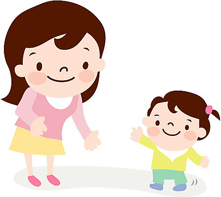 EPS 전신 클립아트 라이프스타일 여자 딸 일러스트 가족 엄마 서기 사람 두명 부모 자녀 아기 걸음마 여자만 국내일러스트 관계 모션 생활 파일형식 벡터
