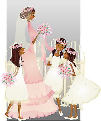 EPS 전신 여자 신부 어린이 부케 웨딩드레스 결혼 일러스트 서기 사람 소녀 여러명 성인 들러리 여자만 국내일러스트 드레스 꽃다발 다수 모션 이벤트 하객 파일형식 벡터