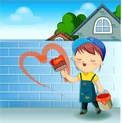 EPS 주간 직업 여자 벽 일러스트 페인터 하늘 주택 한명 사람 20대 성인 야외 담장 페인트 페인트공 여자만 여자한명만 성인여자만 청년만 청년여자만 성인한명만 청년여자한명만 성인여자한명만 성인만 국내일러스트 자연요소 1 페인팅 청년 건물 파일형식 벡터