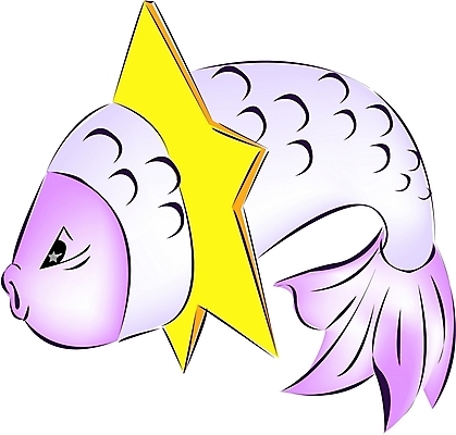 EPS 클립아트 동물 척추동물 캐릭터 한마리 별 컬러 일러스트 어류 사람없음 노란색 보라색 바다동물 별자리 운세 물고기자리 일러캐릭터 자연요소 1 바다 수중동물 파일형식 벡터