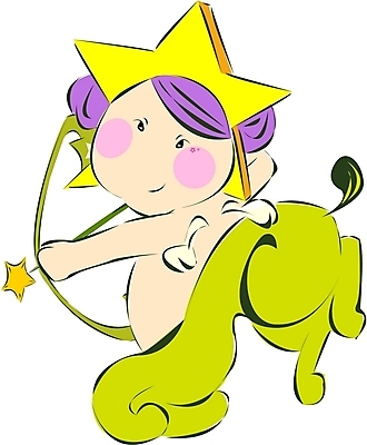 EPS 클립아트 동물 별 컬러 일러스트 화살 한명 들기 사람 초록색 노란색 별자리 운세 궁수자리 활 반인반수 가상인물 국내일러스트 자연요소 1 모션 상상 파일형식 벡터