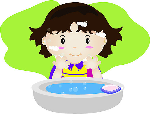 EPS 클립아트 여자 초등학생 어린이 일러스트 한명 사람 소녀 상반신 청결 세수 위생 씻기 비누 비누거품 세숫대야 여자만 여자한명만 어린이만 소녀만 소녀한명만 국내일러스트 1 학생 위생용품 거품 파일형식 벡터