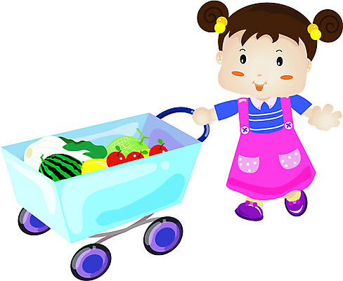 EPS 전신 클립아트 여자 초등학생 어린이 음식 채소 과일 일러스트 수박 한명 서기 사람 소녀 쇼핑 장보기 쇼핑카 잡기 사과 멜론 장바구니 배추 참외 여자만 여자한명만 어린이만 소녀만 소녀한명만 국내일러스트 1 학생 모션 바구니 카트 파일형식 벡터
