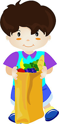 EPS 전신 클립아트 남자 초등학생 어린이 음식 과일 일러스트 한명 서기 들기 사람 소년 쇼핑 장보기 종이봉투 쇼핑백 남자만 남자한명만 어린이만 소년만 소년한명만 국내일러스트 1 학생 가방 모션 봉투 파일형식 벡터