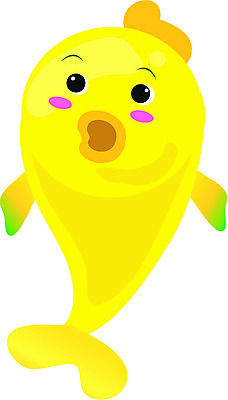 EPS 클립아트 동물 척추동물 캐릭터 한마리 컬러 일러스트 어류 사람없음 노란색 바다동물 복어 일러캐릭터 1 바다 수중동물 파일형식 벡터