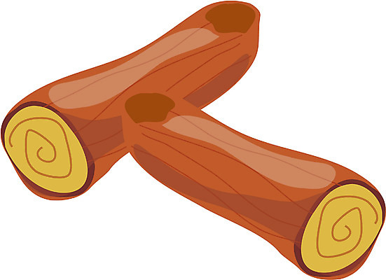 EPS 클립아트 나무 식물 컬러 일러스트 사람없음 갈색 두개 장작 나무토막 국내일러스트 2 파일형식 벡터