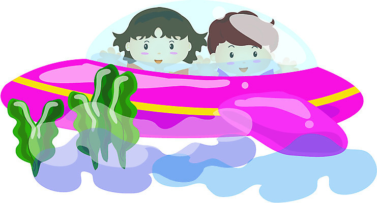 EPS 클립아트 여자 남자 얼굴 어린이 교통수단 바다 수상교통 일러스트 사람 소녀 소년 두명 친구 바닷속 해저 탐험 운송업 해조류 잠수함 선박 어린이만 국내일러스트 산업 교통 관계 신체부위 수중 해양식물 파일형식 벡터