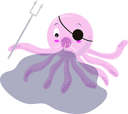 EPS 클립아트 동물 캐릭터 한마리 창 분홍색 컬러 일러스트 연체동물 들기 사람없음 바다동물 먹 문어 해적 안대 일러캐릭터 1 무기 바다 모션 서예 무척추동물 수중동물 도둑 파일형식 벡터