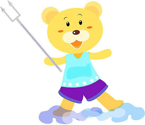 EPS 전신 클립아트 동물 척추동물 캐릭터 한마리 육지동물 창 동물캐릭터 일러스트 포유류 서기 들기 사람없음 곰캐릭터 일러캐릭터 1 무기 곰 모션 파일형식 벡터