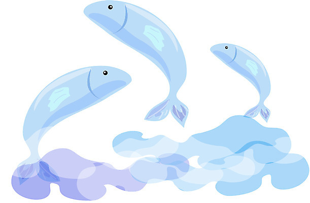 EPS 클립아트 동물 척추동물 컬러 하늘색 일러스트 어패류 세마리 어류 사람없음 바다동물 국내일러스트 바다 3 파란색 수중동물 파일형식 벡터