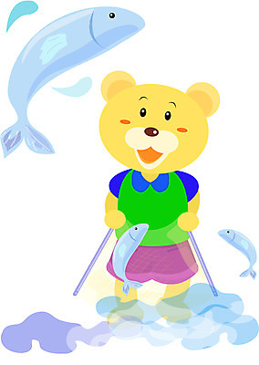 EPS 클립아트 동물 척추동물 캐릭터 육지동물 동물캐릭터 일러스트 포유류 낚시 어류 서기 들기 사람없음 잡기 뜰채 그물 낚시용품 곰캐릭터 고기잡이 일러캐릭터 곰 모션 레저 어업 수중동물 파일형식 벡터