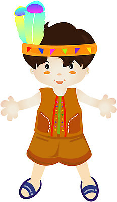 EPS 전신 클립아트 남자 초등학생 어린이 컬러 일러스트 한명 서기 사람 소년 장식 갈색 머리띠 인디언 전통의상 깃털 남자만 남자한명만 어린이만 소년만 소년한명만 국내일러스트 1 학생 전통 장신구 모션 아메리카 파일형식 벡터