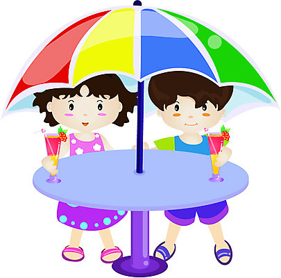 EPS 전신 클립아트 여자 남자 음료 어린이 일러스트 탁자 휴식 서기 사람 소녀 소년 두명 친구 컬러풀 주스 파라솔 어린이만 국내일러스트 컬러 가구 컨셉 관계 모션 파일형식 벡터