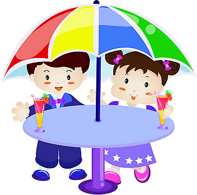EPS 전신 클립아트 여자 남자 음료 어린이 일러스트 탁자 휴식 서기 사람 소녀 소년 두명 친구 컬러풀 주스 파라솔 어린이만 국내일러스트 컬러 가구 컨셉 관계 모션 파일형식 벡터