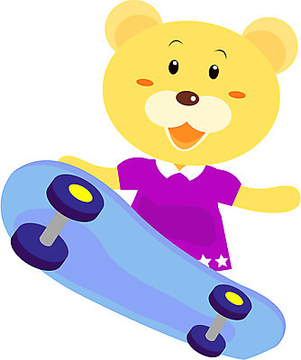EPS 클립아트 동물 척추동물 캐릭터 한마리 육지동물 동물캐릭터 일러스트 포유류 레저용품 사람없음 스케이트보드 보드 곰캐릭터 일러캐릭터 1 스포츠 곰 레저 보드_스포츠 파일형식 벡터