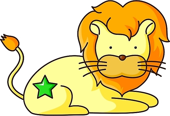 EPS 클립아트 동물 척추동물 캐릭터 한마리 육지동물 별 컬러 일러스트 포유류 사람없음 노란색 별자리 운세 사자 갈기 사자자리 일러캐릭터 자연요소 1 파일형식 벡터