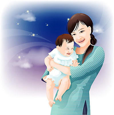 EPS 여자 행복 일러스트 가족 엄마 사랑 가족애 사람 두명 부모 귀여움 육아 모성애 모정 여자만 국내일러스트 감정 컨셉 관계 파일형식 벡터
